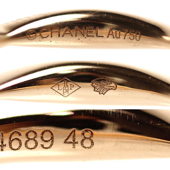 Chanel 18k Pink Gold Camellia Half Eternity Ring Diamond — view 5