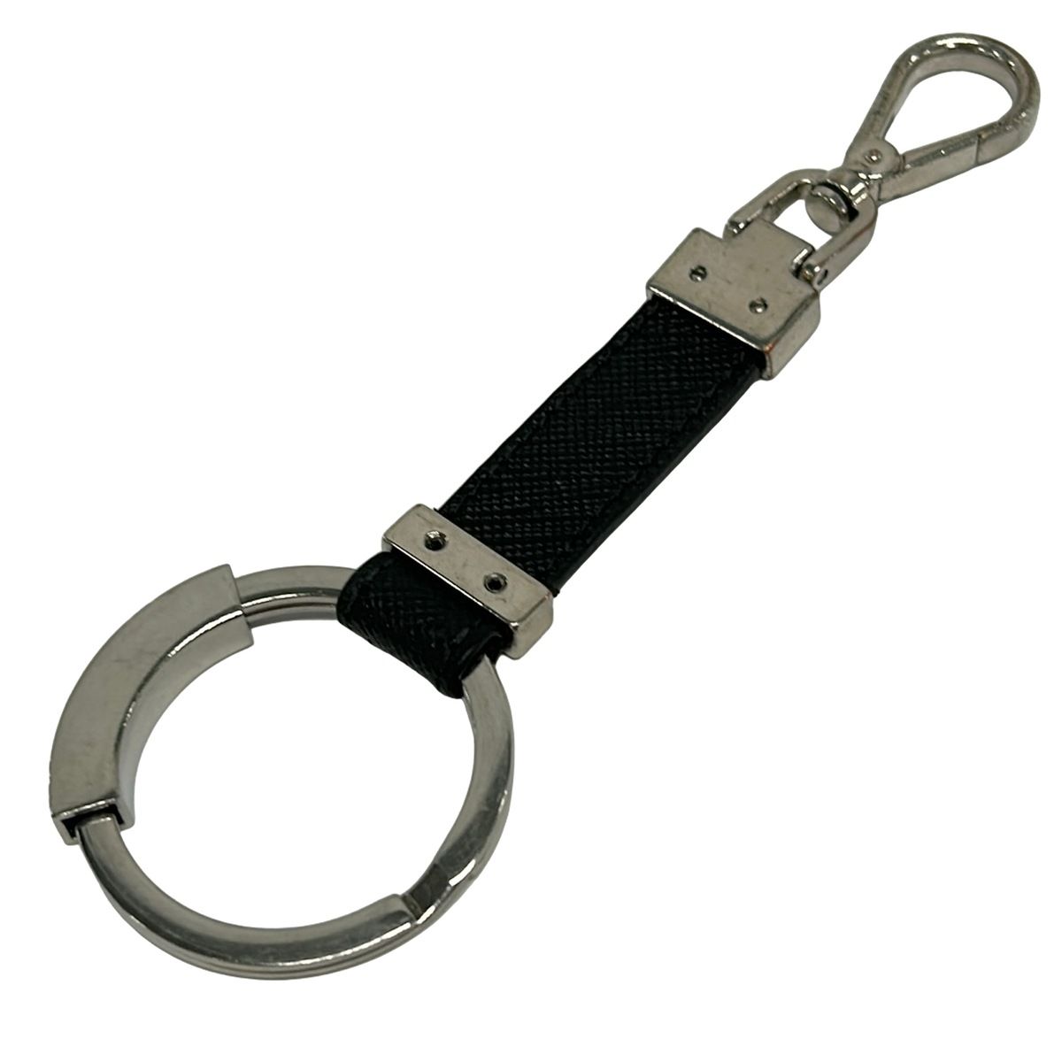 Prada Key Holder Black Silver Leather — view 2