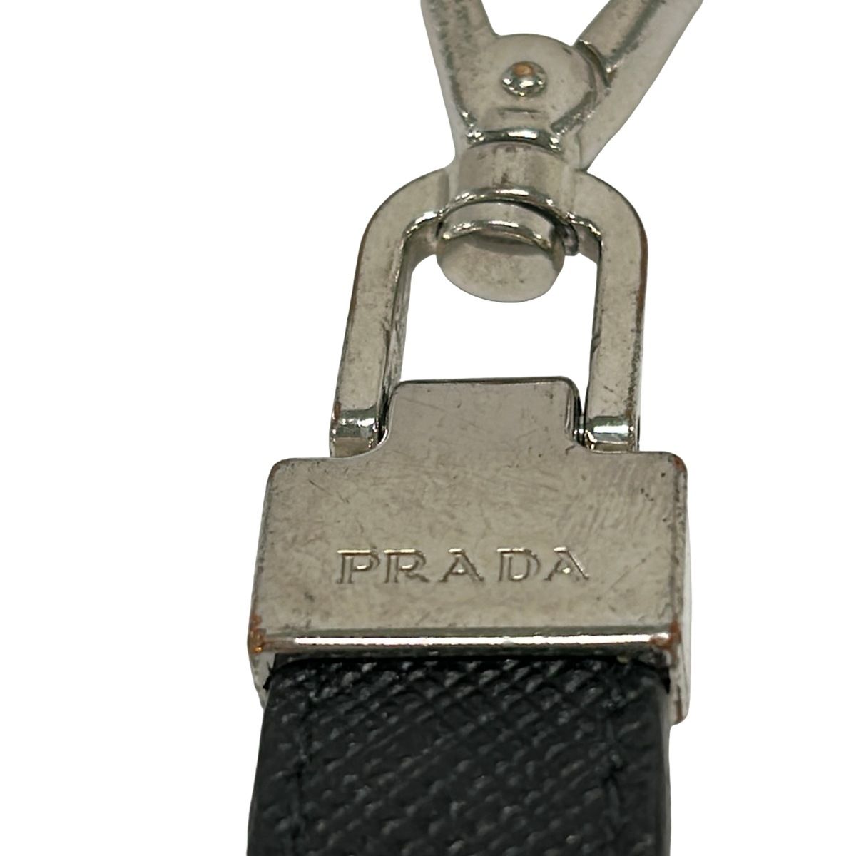 Prada Key Holder Black Silver Leather — view 3