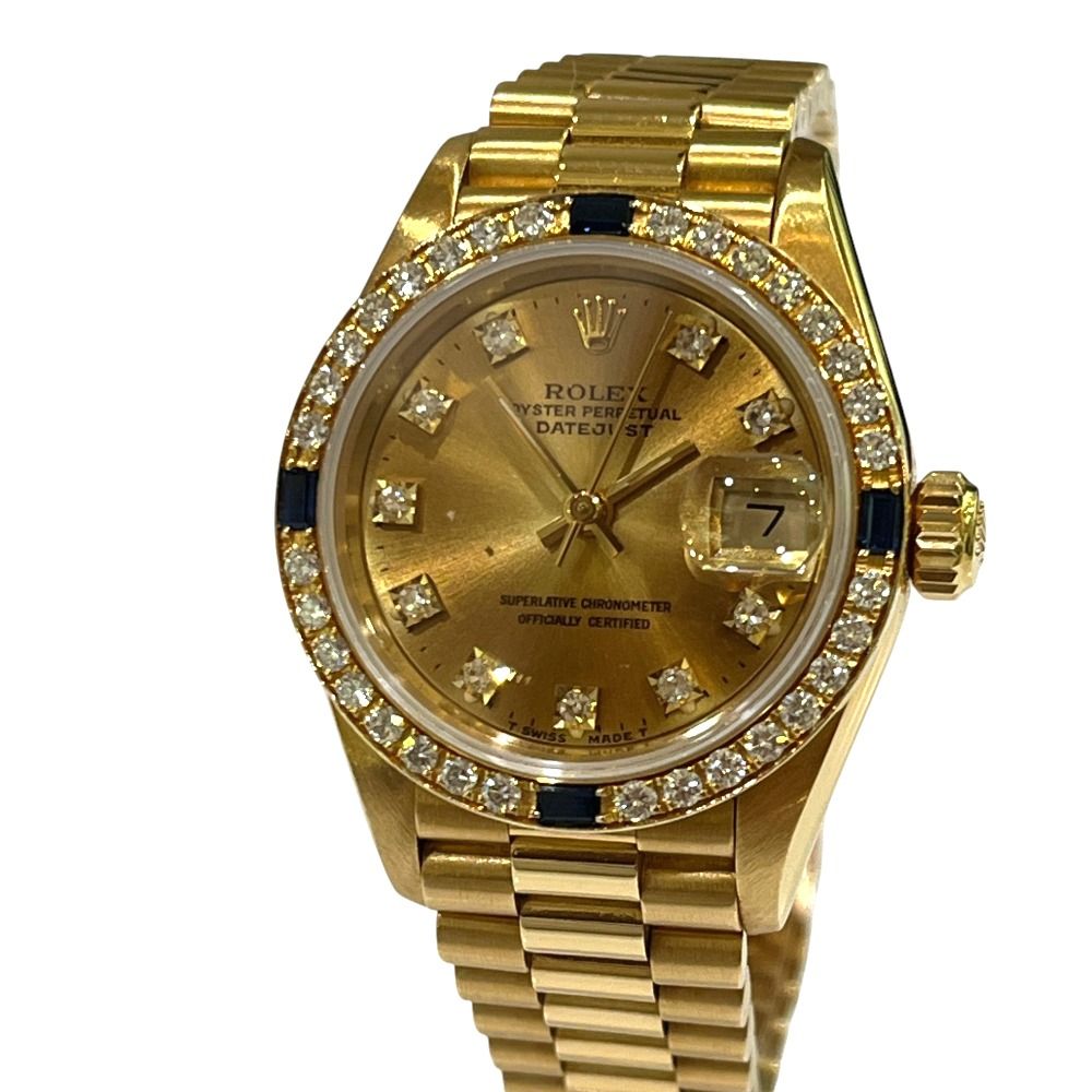 Rolex Watch Datejust Diamond Bezel Saffiano 18k Yellow Gold — view 4