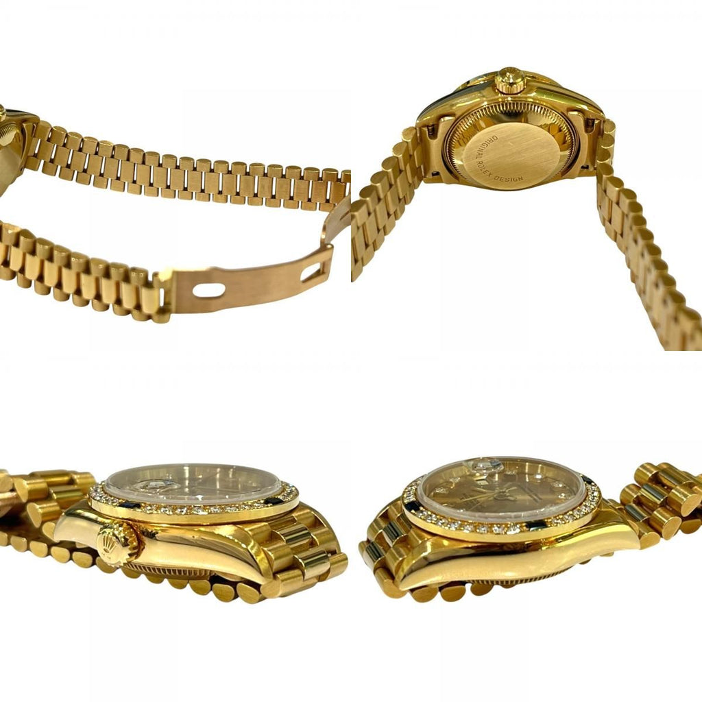 Rolex Watch Datejust Diamond Bezel Saffiano 18k Yellow Gold — view 8