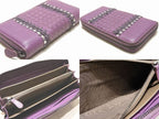 Bottega Veneta Zip Around Wallet Purple Intrecciato Leather Ribbon Rope — view 2