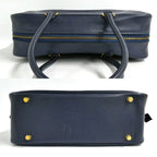Hermes Plume 28 Navy Gold Courchevel Handbag — view 4