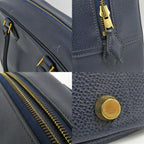 Hermes Plume 28 Navy Gold Courchevel Handbag — view 7