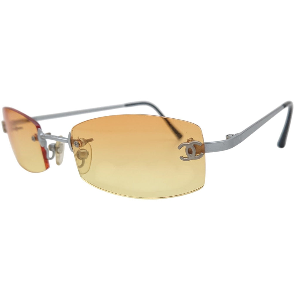 Chanel CC Logo Rimless Sunglasses Y2k Vintage Eyewear — view 2