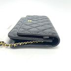 Chanel Shoulder Bag CC Logo Chain Wallet Caviar Leather Black — view 3