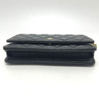 Chanel Shoulder Bag CC Logo Chain Wallet Caviar Leather Black — view 5