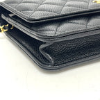 Chanel Shoulder Bag CC Logo Chain Wallet Caviar Leather Black — view 6