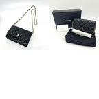 Chanel Shoulder Bag CC Logo Chain Wallet Caviar Leather Black — view 9