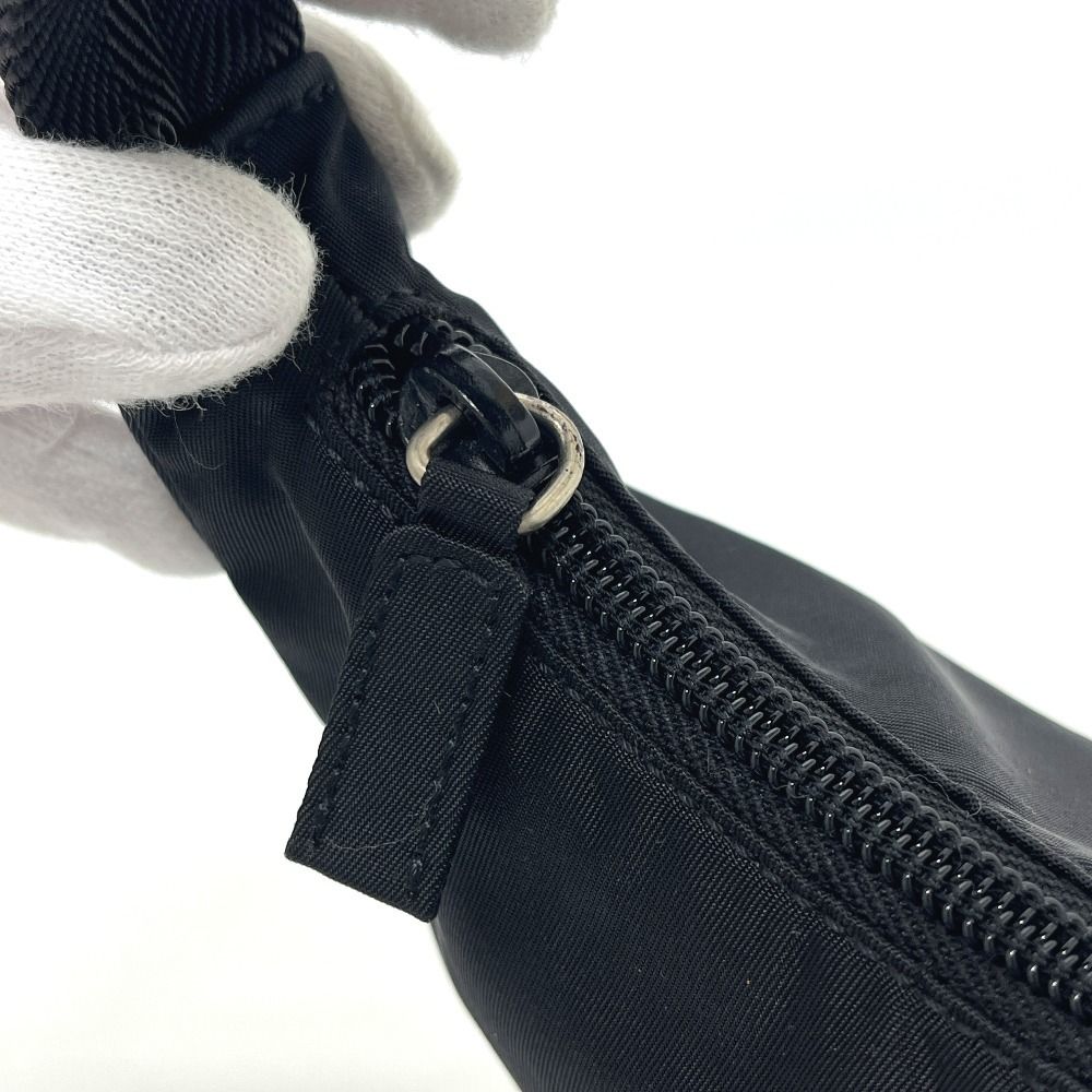 Prada Shoulder Bag Triangle Logo Nylon Black — view 8