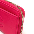 Chanel Coin Case Fragment Zip Compact Wallet Caviar Leather Pink — view 7