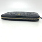 Chanel Wallet CC Logo Caviar Leather Black — view 4