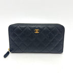 Chanel Wallet CC Logo Caviar Leather Black