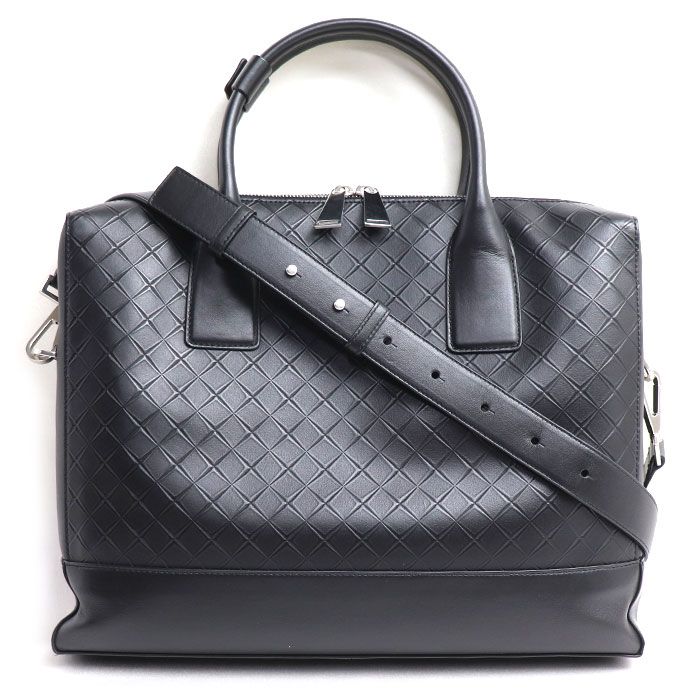 Bottega Veneta Embossed Business Black Briefcase