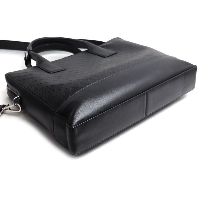 Bottega Veneta Embossed Business Black Briefcase — view 3