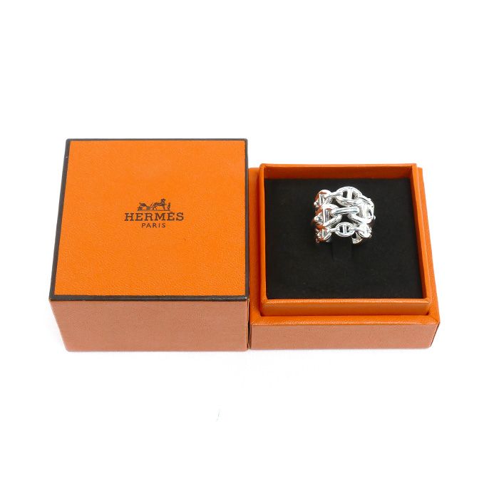 Hermes 925 Sterling Silver Chaine D'ancre GM Ring — view 8