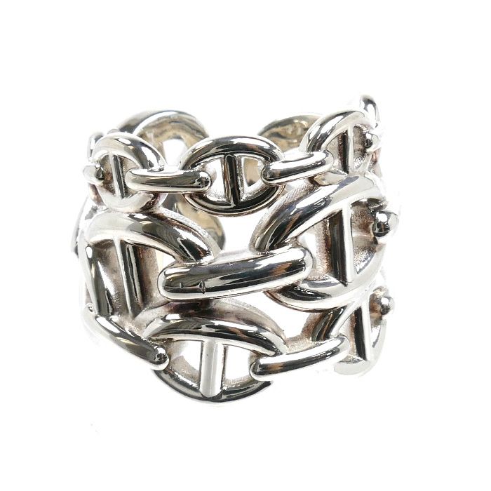 Hermes 925 Sterling Silver Chaine D'ancre GM Ring — view 3
