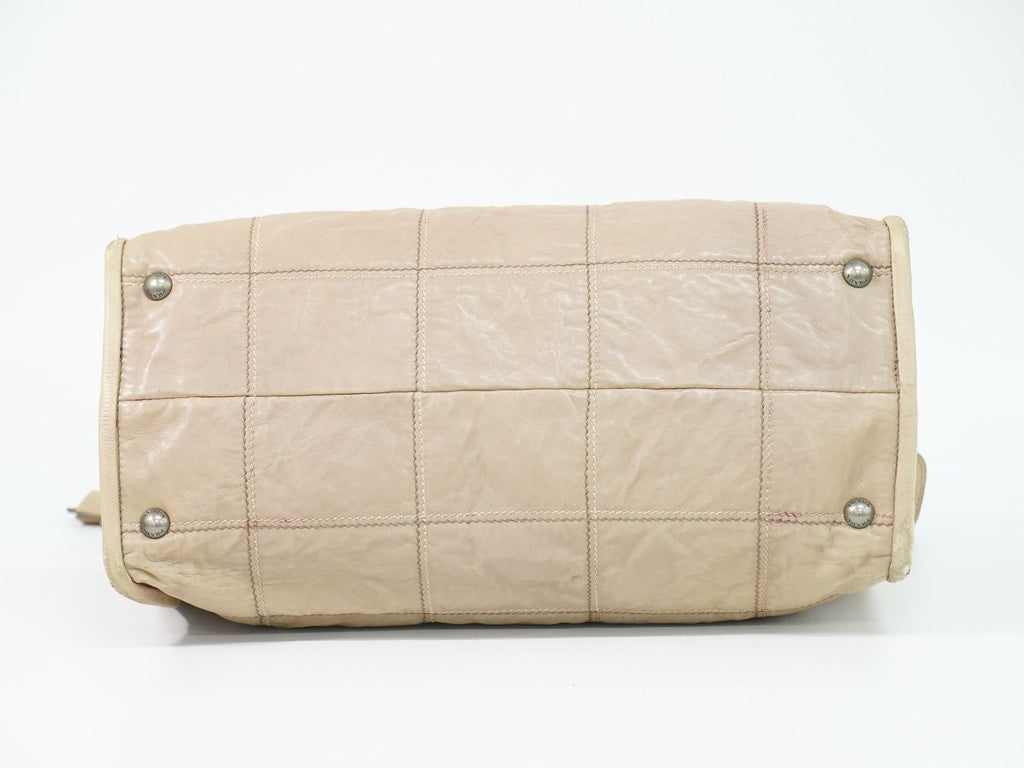 Prada Leather Tote Pink Beige — view 3