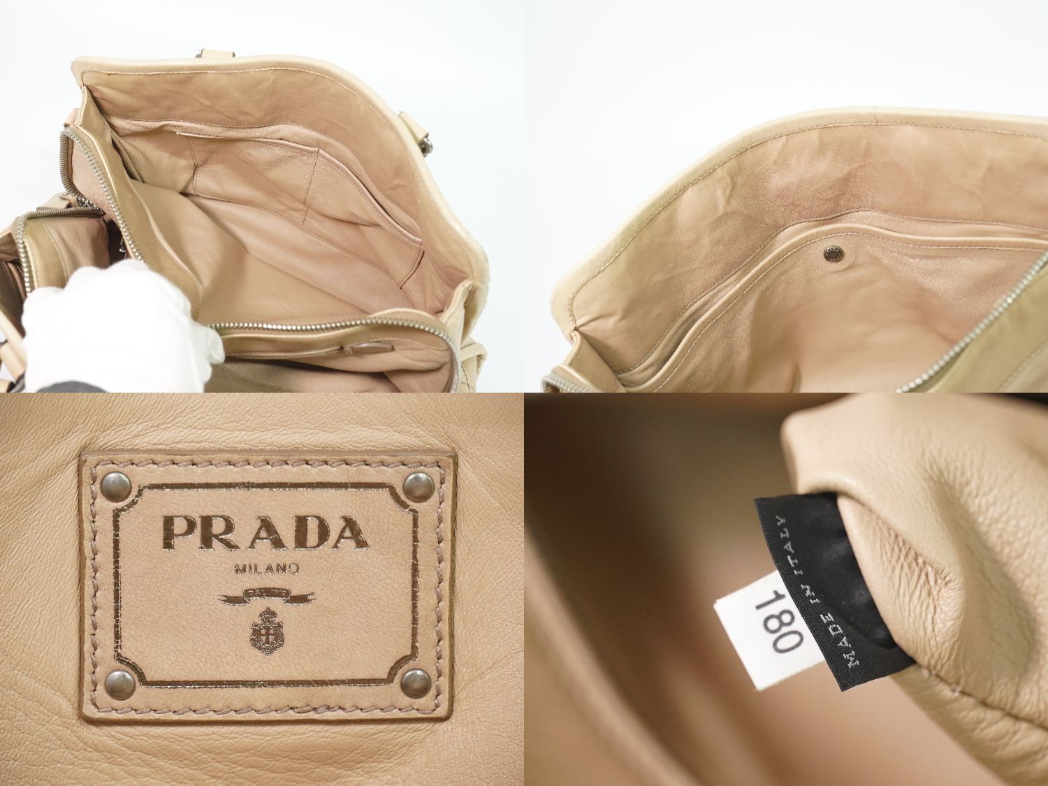 Prada Leather Tote Pink Beige — view 9