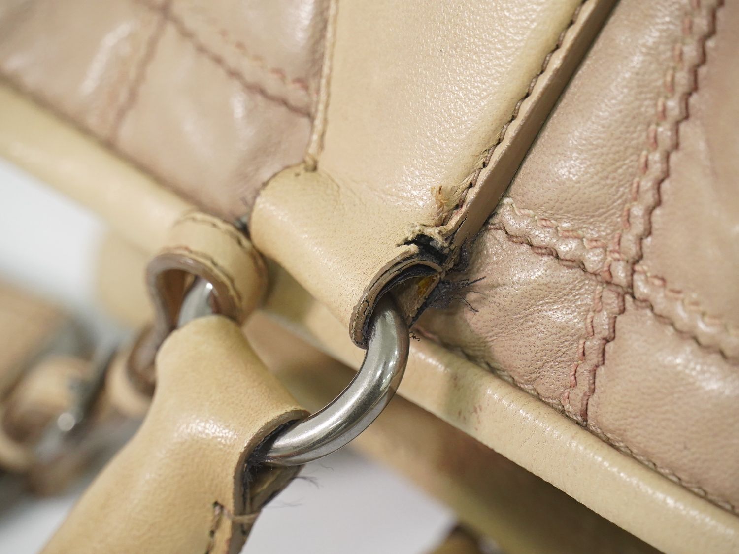 Prada Leather Tote Pink Beige — view 6