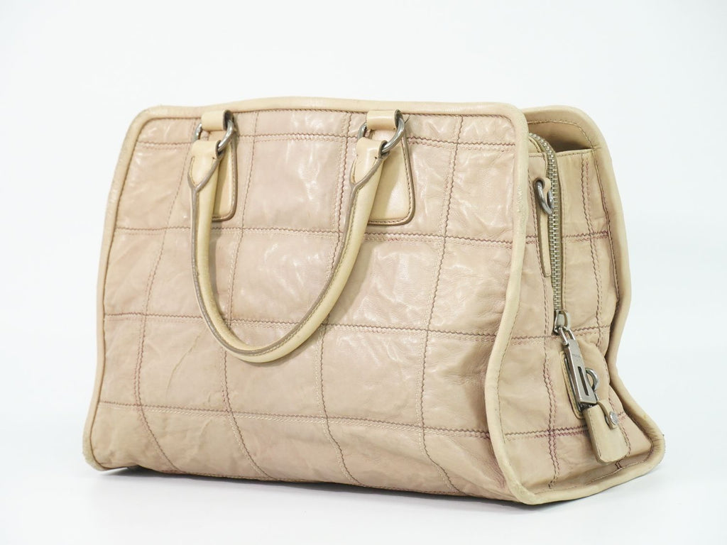 Prada Leather Tote Pink Beige — view 2