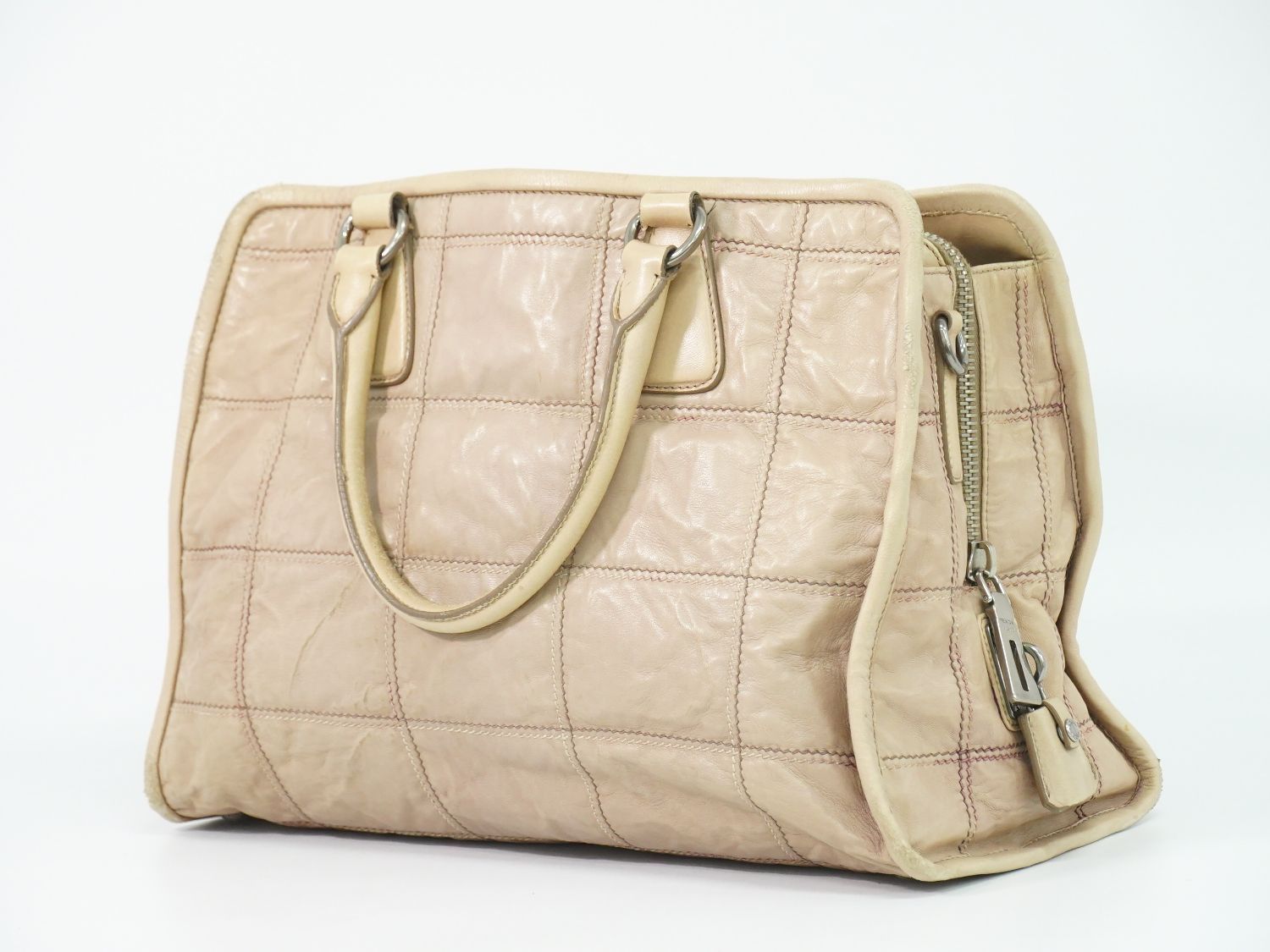 Prada Leather Tote Pink Beige — view 2