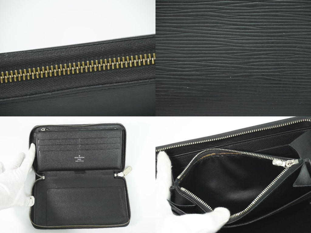 Louis Vuitton LV Zippy Organizer Epi Leather Wallet Noir Black — view 8