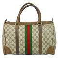 Gucci Vintage Sherry Line GG Supreme Mini Boston Bag Beige Brown Shelly