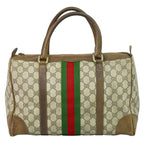 Gucci Vintage Sherry Line GG Supreme Mini Boston Bag Beige Brown Shelly