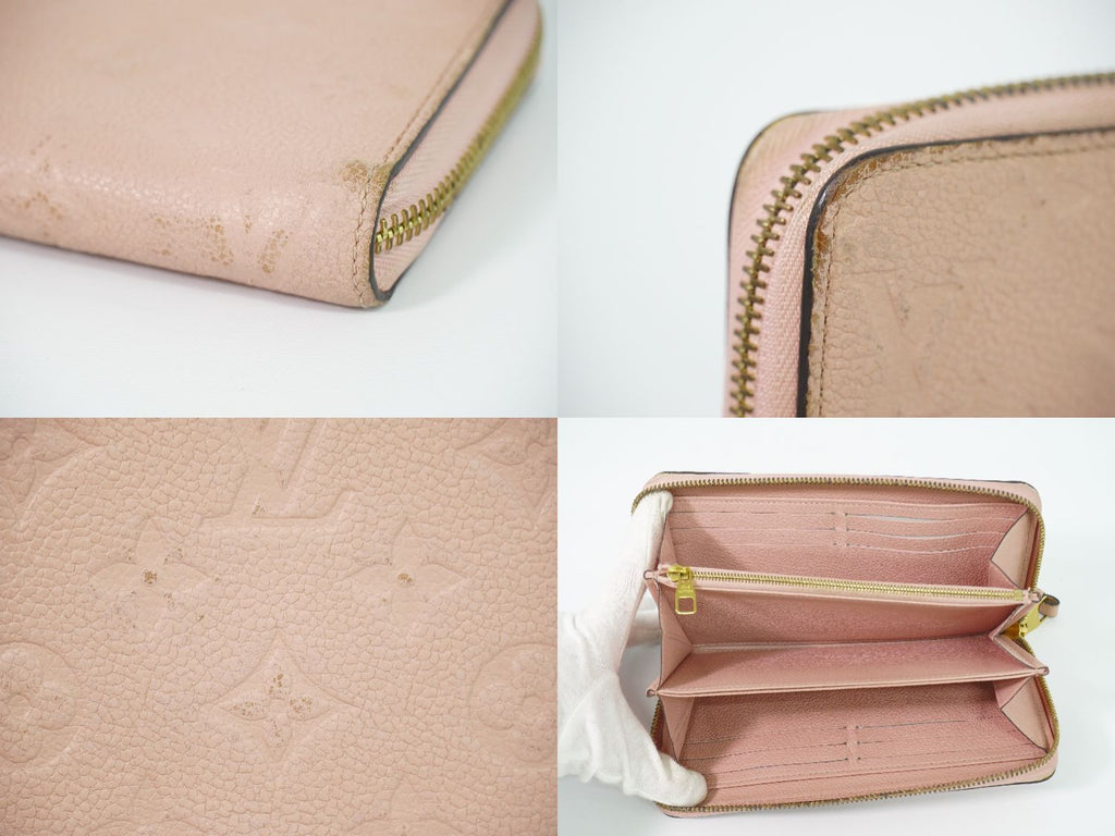 Louis Vuitton LV Zippy Wallet Monogram Empreinte Leather Rose Velours — view 8
