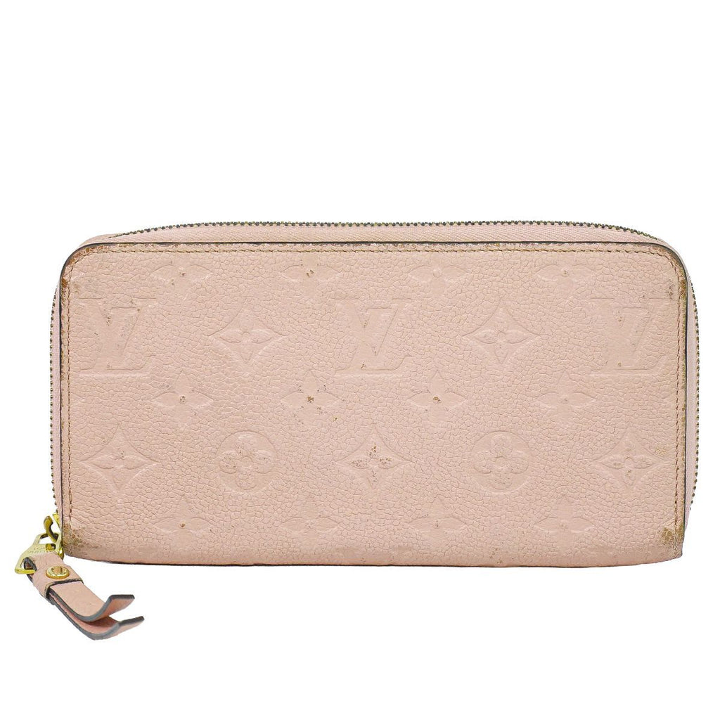 Louis Vuitton LV Zippy Wallet Monogram Empreinte Leather Rose Velours