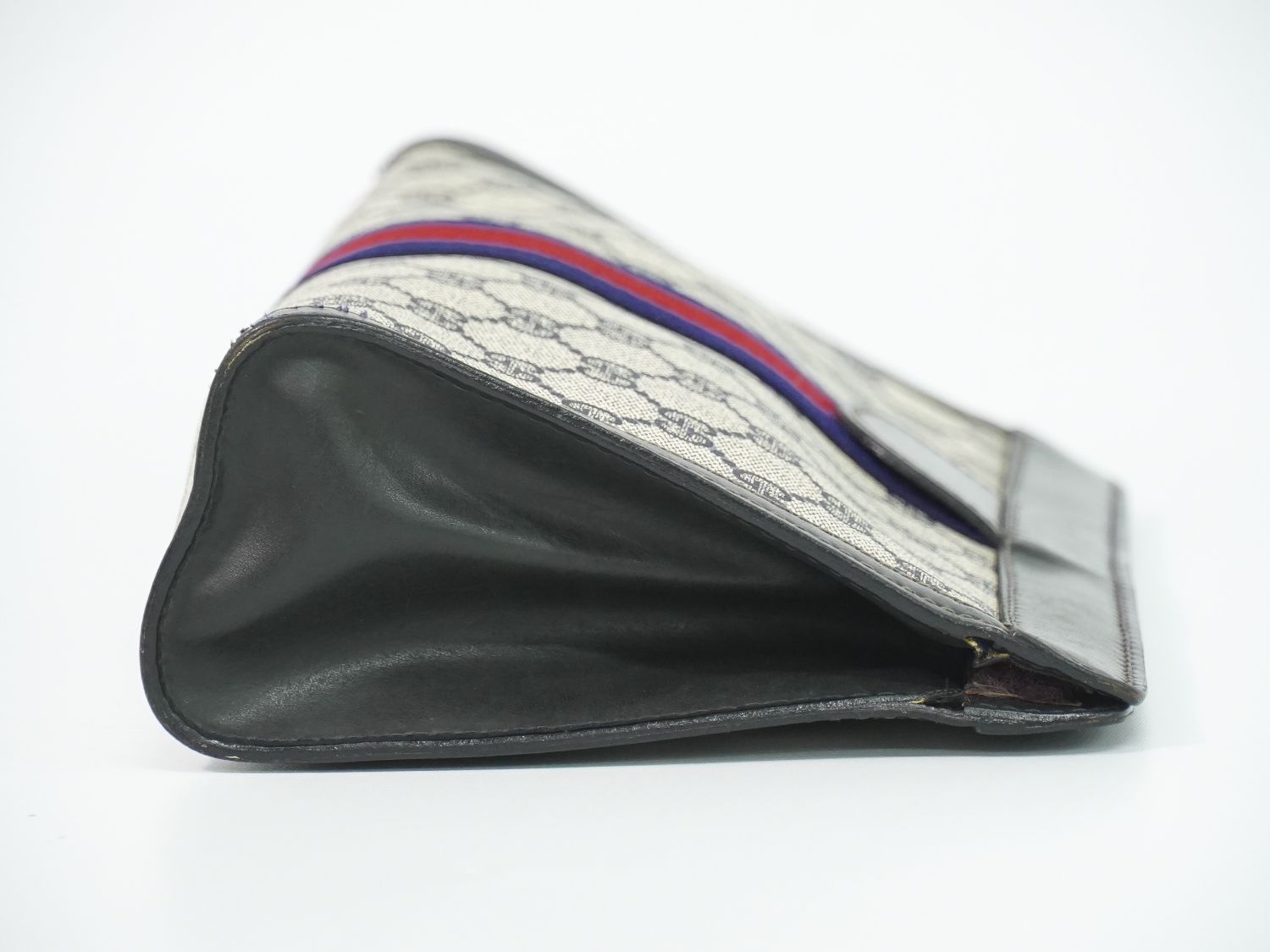 Gucci Sherry Line GG Supreme Clutch Beige Navy — view 4