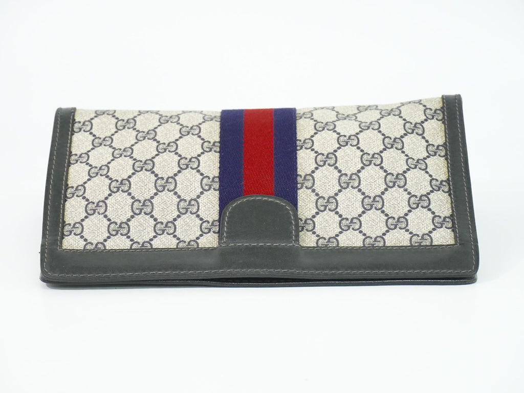 Gucci Sherry Line GG Supreme Clutch Beige Navy — view 5