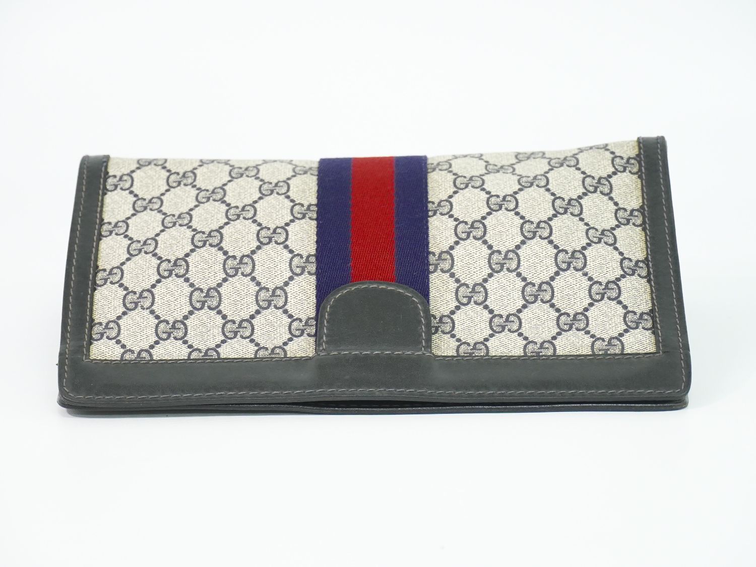 Gucci Sherry Line GG Supreme Clutch Beige Navy — view 5