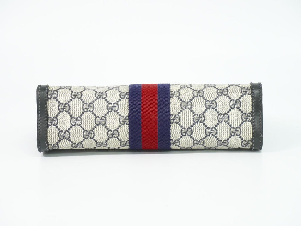 Gucci Sherry Line GG Supreme Clutch Beige Navy — view 3