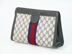 Gucci Sherry Line GG Supreme Clutch Beige Navy — view 2