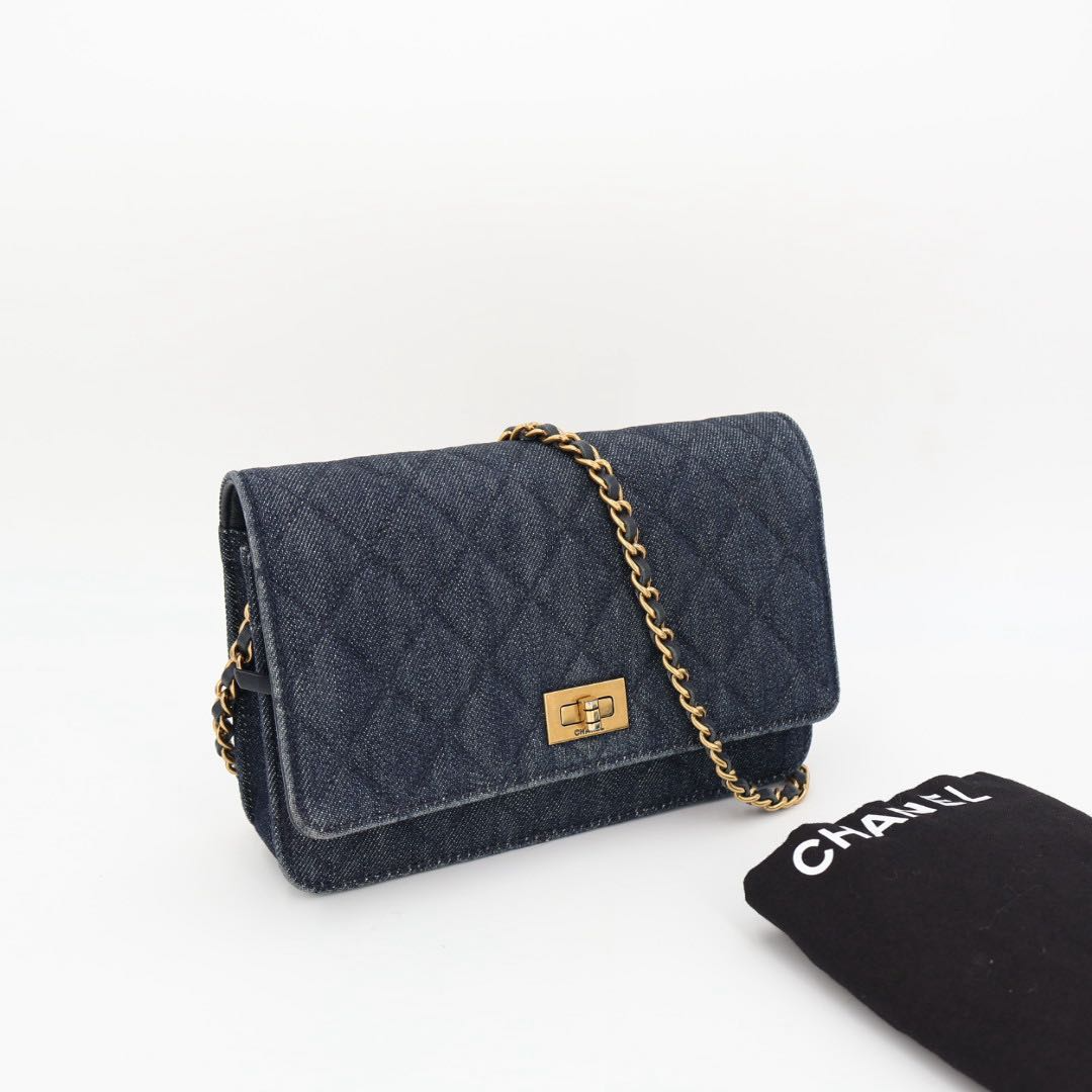Chanel Wallet with Chain 2.55 Denim