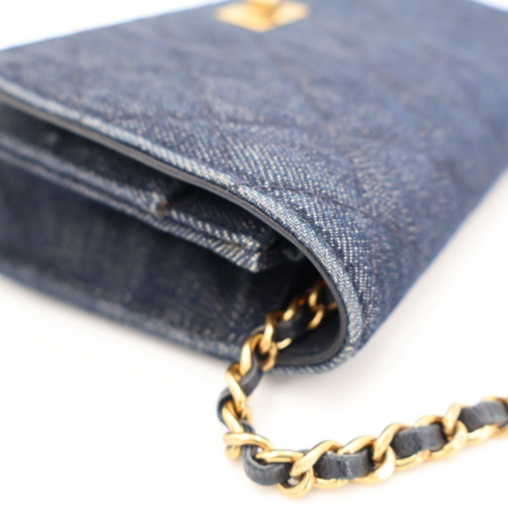 Chanel Wallet with Chain 2.55 Denim — view 4