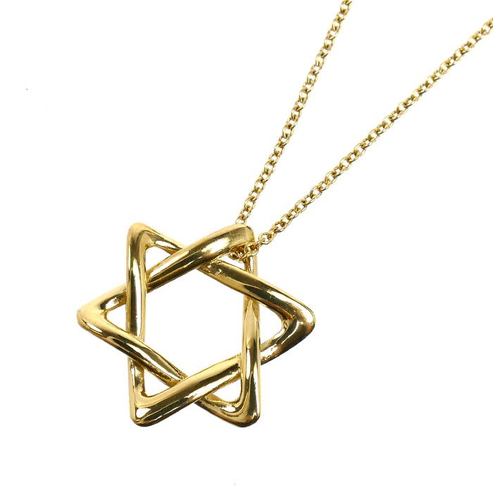 Tiffany & Co 18k Yellow Gold Star of David Necklace 40 cm