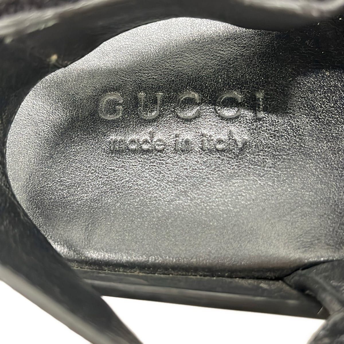 Gucci Sandals Ivory Black Red Leather — view 5