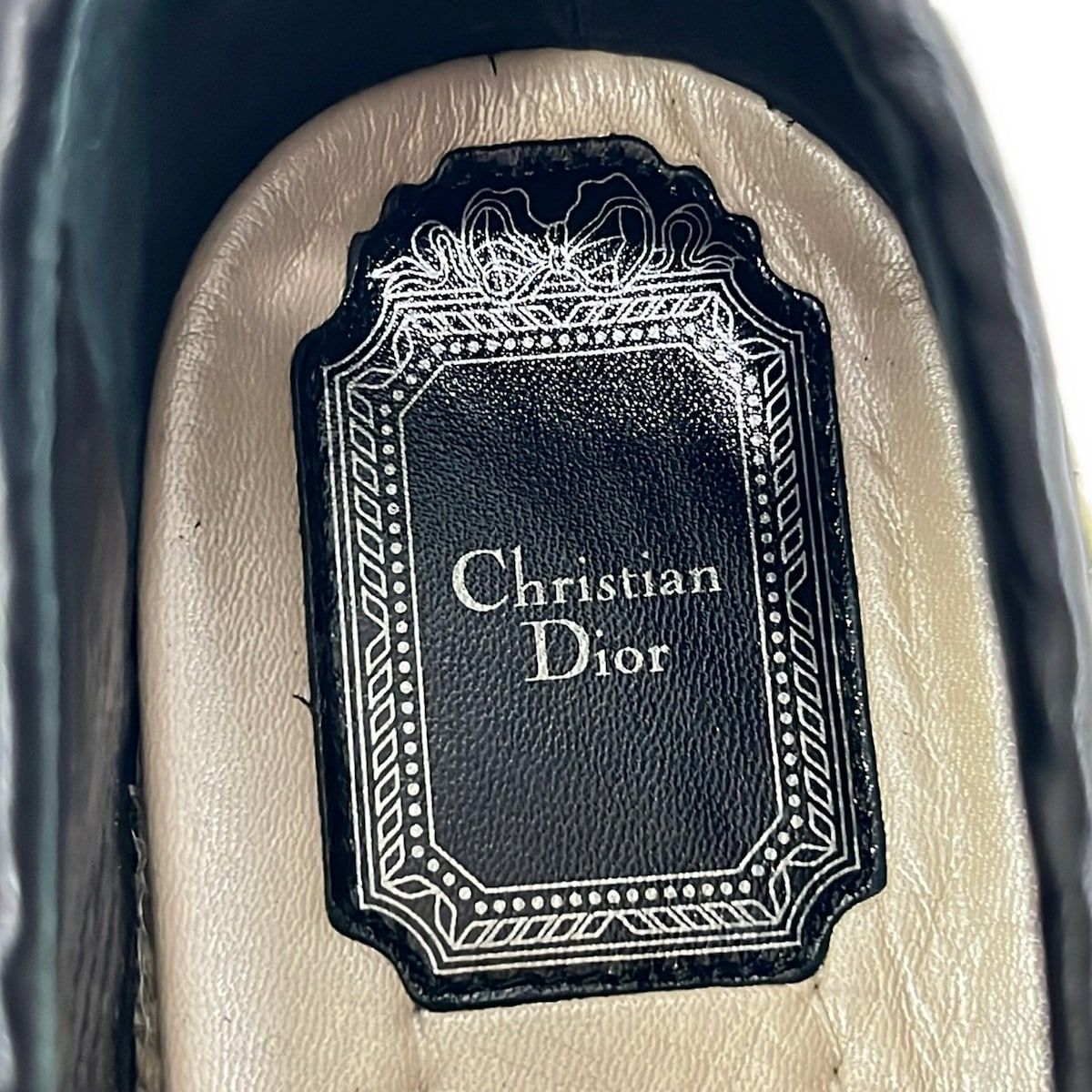 Dior Shoes 36.5 Silver Black Braided Espadrilles Leather — view 5