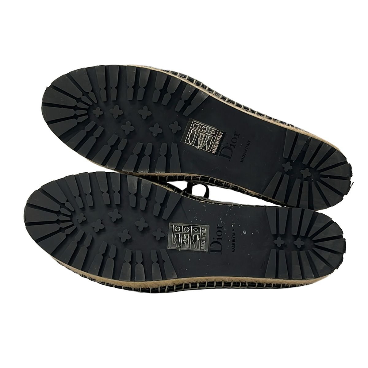 Dior Shoes 36.5 Silver Black Braided Espadrilles Leather — view 4