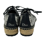 Dior Shoes 36.5 Silver Black Braided Espadrilles Leather — view 3