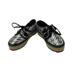Dior Shoes 36.5 Silver Black Braided Espadrilles Leather — view 2