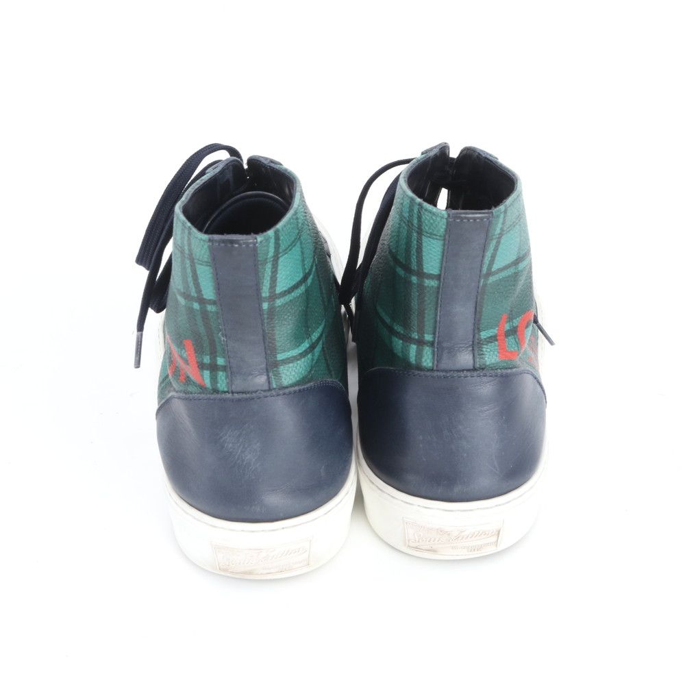 Louis Vuitton Check Tattoo Line 10 Leather High Cut Sneakers Lace Up Shoes — view 4