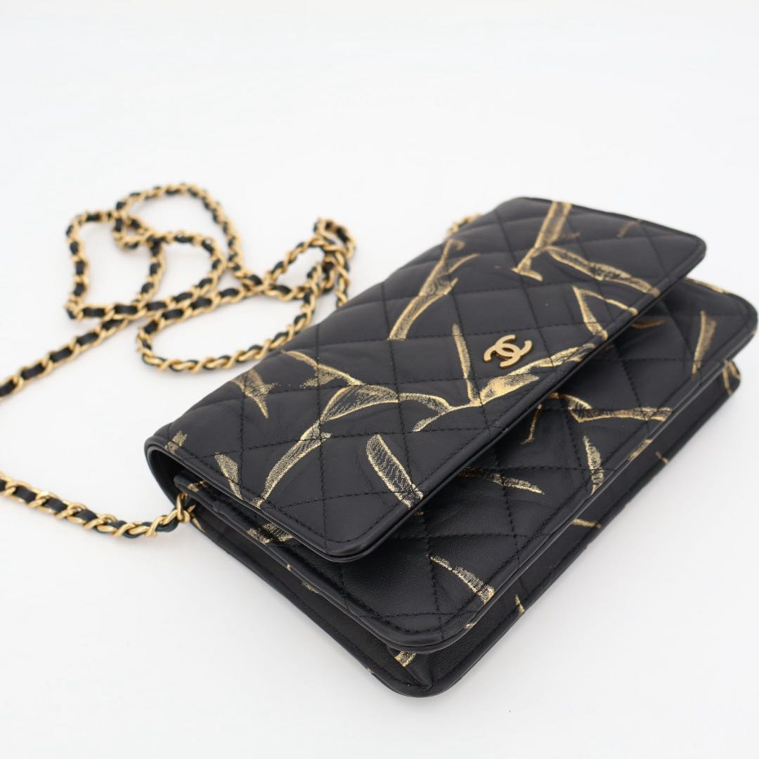 Chanel Quilted Chain Wallet Lambskin Shoulder — view 2
