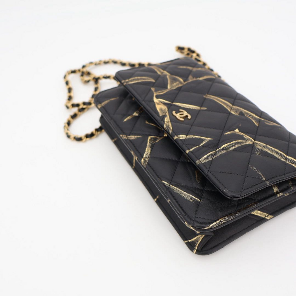 Chanel Quilted Chain Wallet Lambskin Shoulder — view 3