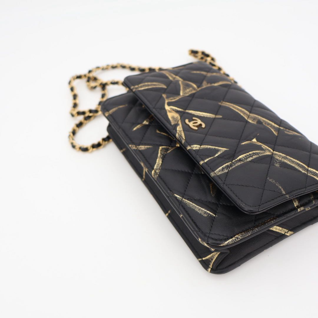 Chanel Quilted Chain Wallet Lambskin Shoulder — view 3