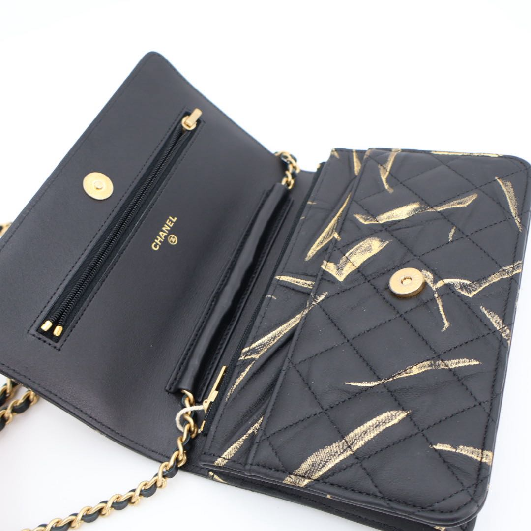 Chanel Quilted Chain Wallet Lambskin Shoulder — view 5