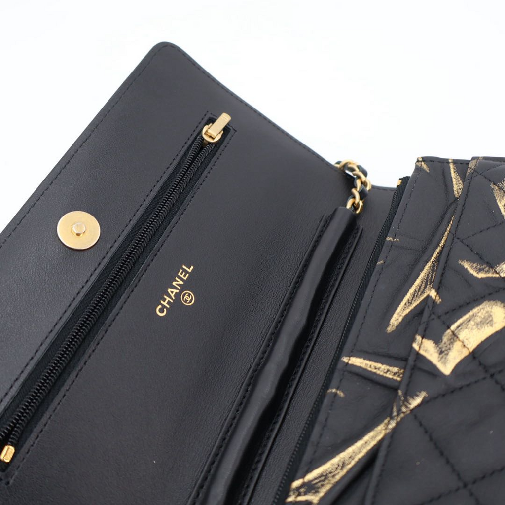 Chanel Quilted Chain Wallet Lambskin Shoulder — view 6